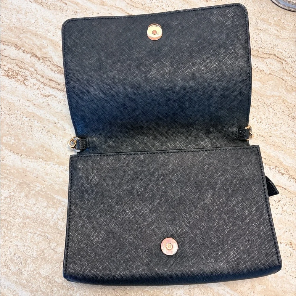 Tory Burch Emerson Black Saffiano Leather Bag with Gold Chain Strap - Picture 12 of 12